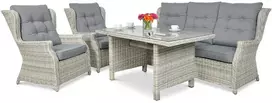 Lauko baldų komplektas TRIVENTO DINING 3, Baltas Pilkas