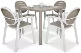 Lauko baldų komplektas PALMA/CUBE 80, 4+1, Bianco Tortora