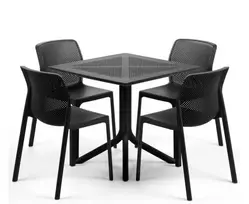 Lauko baldų komplektas BIT/CLIP 4+1, Antracite
