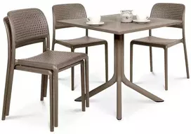 Lauko baldų komplektas BORA BISTROT/CLIP 4+1, Tortora