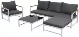Lauko baldų komplektas ORLANDO + su foteliu, Baltas