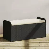 Suoliukas-daiktadėžė, juodas, 115x51x52cm, poliratanas