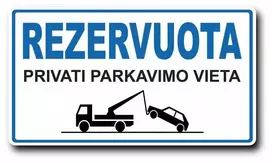 Plastikinė lentelė REZERVUOTA 140x250mm