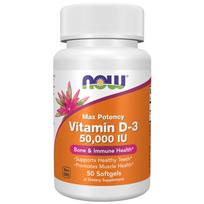 Now Foods Vitaminas D3 50000 TV - 50 minkštųjų gelių