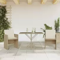 Lauko baldų komplektas Bistro komplektas su pagalvėlėmis, 3 dalių, smėlio, poliratanas