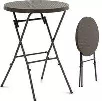 Uniprodo maitinimo stalas sodo sulankstomas apvalus 79 x 110 cm juoda