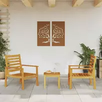 Lauko baldų komplektas Sodo krėslai, 2vnt., 66,5x65x81cm, akacijos medienos masyvas
