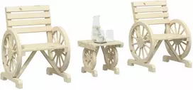 Lauko baldų komplektas Sodo poilsio baldų komplektas, 3 dalių, eglės medienos masyvas