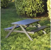 Nsh Nordic Vaikiškas stalo/suolo komplektas HORTUS A-modelis, juoda fanera ir aliuminio rėmas (801-093)
