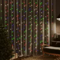 LED lempučių užuolaida, 3x3m, 300 spalvotų LED lempučių