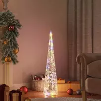 Akrilinė LED dekoracija kūgis, įvairiaspalvis, 90cm
