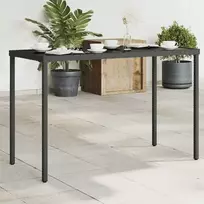 Stalas su stikliniu stalviršiu, juodas, 115x54x74cm, ratanas