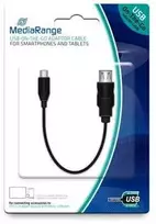 „MediaRange MRCS168“, 0,2 m, „Micro-USB B“, USB A, USB 2.0, Kištukas/Lizdas, Juoda