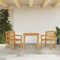 Lauko baldų komplektas Sodo valgomojo baldų komplektas, 3 dalių, tikmedžio masyvas