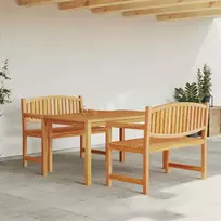 Lauko baldų komplektas Sodo valgomojo baldų komplektas, 3 dalių, tikmedžio masyvas