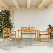 Lauko baldų komplektas Sodo valgomojo baldų komplektas, 4 dalių, tikmedžio masyvas
