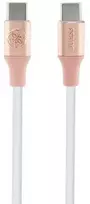 Guess GUCCLALRGDP kabelis USB-C – USB-C1.5m Fast Charging rožinės spalvos Ebossed Logo