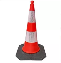 Šviesą atspindintis kelio kūgis su pagrindu, 100 cm (PVC)