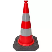 Šviesą atspindintis kelio kūgis su pagrindu, 50 cm (PVC)