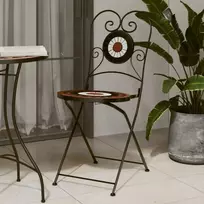 Sulankstomos bistro kėdės, 2vnt., terakota ir baltos, keramika
