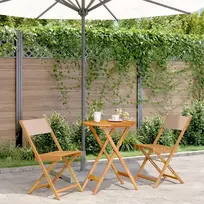 Lauko baldų komplektas Bistro baldų komplektas, 3 dalių, taupe, audinys ir mediena