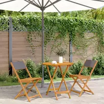 Lauko baldų komplektas Bistro baldų komplektas, 3 dalių, antracito, audinys ir mediena