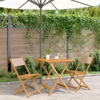 Lauko baldų komplektas Bistro baldų komplektas, 3 dalių, taupe, audinys ir mediena