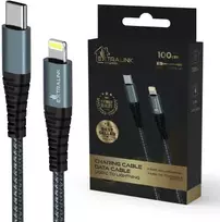 Extralink Smart Life 27W, USB-C do Lightning 100cm, TPE, 9V 3A, juoda