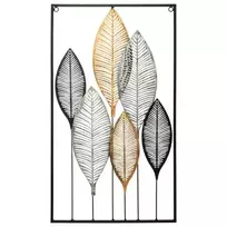 Atmosphera Sienų apdaila, Deco, metalo, juodos ir auksinės spalvos lapeliai, aukštis 65 cm x plotis 37 cm