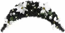 Kalėdinė arka su LED lemputėmis, juodos spalvos, 90cm, PVC