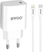 BWOO 20 W sieninis įkroviklis CDA159 su kabeliu iš USB-C į Lightning