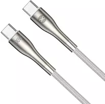 Forever Sleek laidas USB-C – USB-C 1,0 m 100W baltas