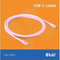 Club 3D Club3D Lifestyle USB-C Kabelis PD 240W,20Gbps 2m rožinė St/St mažmeninė prekyba