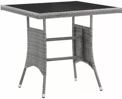Sodo stalas, pilkos spalvos, 80x80x74cm, poliratanas