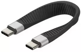 Kabelis USB Techly USB-C - USB-C 0.12 m Juodas (ICOC-USBC-FL-U4)
