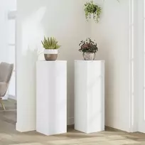 Stovai augalams, 2vnt., balti, 25x25x80cm, apdirbta mediena