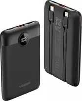 Nešiojamoji baterija Veger C11 (W1170) PD QC3.0 2A 22,5W 10000 mAh su integruotais laidais USB C / Lightning juodas
