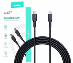 USB Laidas - Aukey CB-SCC241 240W 5A 20V Nailonas Juodas