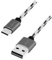 LogiLink USB 2.0 C tipo kabelių rinkinys, C/M į USB-A/M, aliuminis, nailonas, baltas/juodas