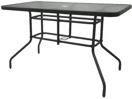Lauko stalas Bergama/O, 140x80x70 cm, juodas
