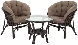 Lauko baldų komplektas Bahama 2+1, Brown / Cappuccino