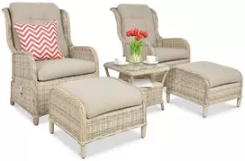 Lauko baldų komplektas SIENNA DUO PREMIUM, rusvai gelsvas
