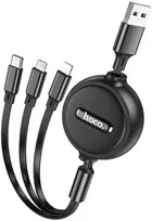 Laidas 3in1 USB A į Lightning / Micro USB / USB C Hoco 2A 1 m X75 juodas