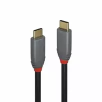 USB Kabelis - LINDY Anthra Line USB 3.2 Type C į C Laidas, M/M, 20Gbps, 100W PD, 2 m, Juodas
