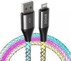 BWOO 27W kabelis X279C-L USB-C į žaibo jungtį su RGB spalvotu apšvietimu