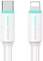 USAMS Kabelis USB-C/Lightning 1m SJ735 30W baltos spalvos YU Series SJ735USB02 (US-SJ735)