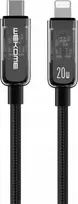 WEKOME WDC-181 Vanguard serija – USB-C ir itin greitas žaibo įkrovimas PD 20W jungiamasis laidas, 1,2 m (juodas)