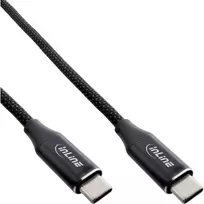 InLine® Magnetic USB-C cable, USB-C male/male, 100W, juodas, 1.5m