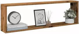 Sieninės lentynos, 2vnt., medienos, 100x15x30cm, kubo formos