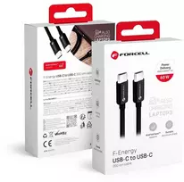 USB C į USB C laidas Forcell F-Energy QC4.0 PD 3A 60W 2 m C338 juodas
